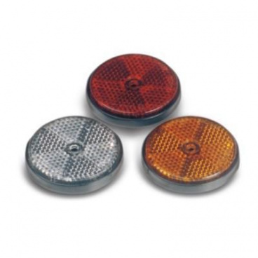Reflektor rund mit Loch orange 61 mm