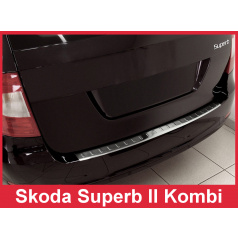 Edelstahlabdeckung - Schwellenschutz für die hintere Stoßstange Škoda Superb II Kombi 2009-13