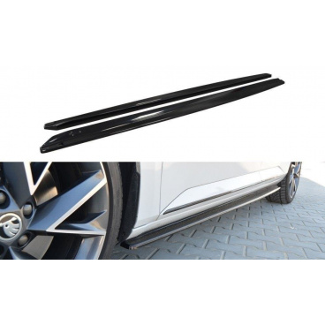 Diffusoren unter den Seitenschwellern für Škoda Superb Mk3, Maxton Design (glänzend schwarzer ABS-Kunststoff)