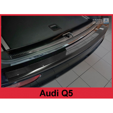 Carbon-Abdeckung – schwarzer Schwellenschutz für die hintere Stoßstange Audi Q5 2008+ Carbon-Abdeckung – schwarzer Schwellenschutz für die hintere Stoßstange Audi Q5 2008+
