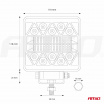 Quadratische Arbeitsleuchte 26 LEDs 110x110 mm 12-24 V