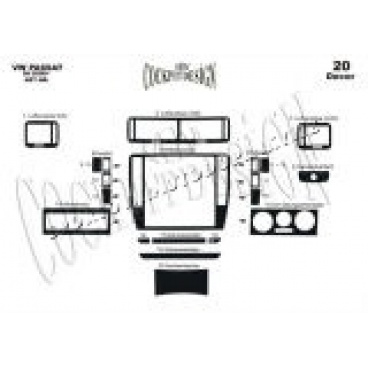VW Passat 97-04 - Armaturenbrettdekor - Mahagoni