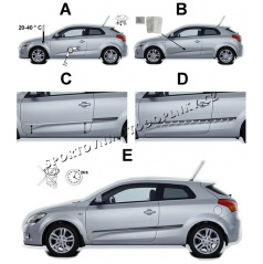 Türseitenschutz - Toyota Auris, 2013 -, 5 Türen.