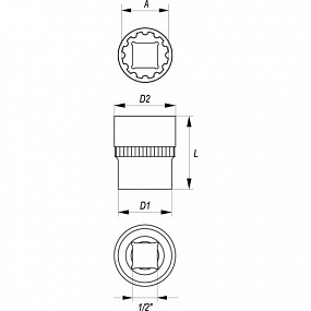 Aufsatz 1/2" 20 mm Vielzahn