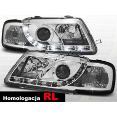 AUDI A3 (8L) 1996–00 KLARES FRONTLICHT, TAGESLICHT, LED-CHROM – RL-HOMOLOGATION