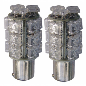 Žárovky 18 LED BA15S červené 12V