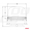 Warnleuchte W25m Magnet / 3 Schrauben R65 R10 24LED 12/24V IP66