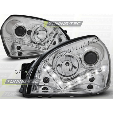 HYUNDAI TUCSON 2004-10 FRONT CLEAR DAYLIGHT LED CHROME