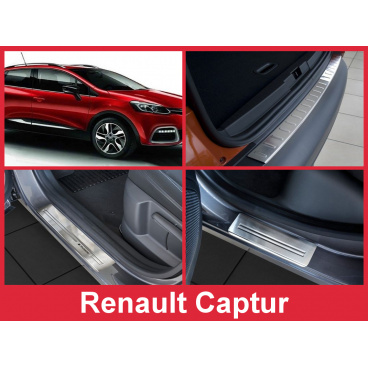 Edelstahl-Abdeckungsset-Heckstoßstangenschutz+Türschwellenschutzleisten Renault Captur 2013-16