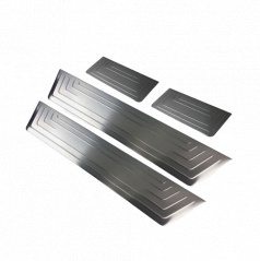 Edelstahl Innenbodenschweller Omtec VW Transporter T5, T6 4 Stk