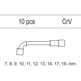Steckschlüsseleinsatz - Steckschlüssel 7-19 mm, 10 Stück CrV