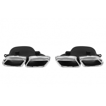 Endrohr 285x80mm Eingang 160x97mm Mercedes W212 Poliertes Set