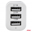Zigarettenanzünderstecker 3x USB-Ausgang 2,1A 2,0A 1,0A 12/24V