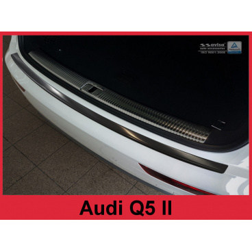 Edelstahlabdeckung - schwarzer Schwellenschutz der Heckstoßstange Audi Q5 II 2016+ Edelstahlabdeckung - schwarzer Schwellenschutz der Heckstoßstange Audi Q5 II 2016+