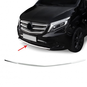 Edelstahl Omtec Mercedes Benz Vito W447 2014-19 Frontdiffusor