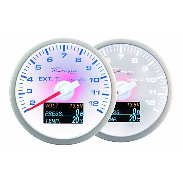 Depo WBL 4in1 Uhr 60mm - Abgastemperatur, Spannung, Öldruck, Temperatur