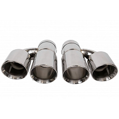 Endstück des Schalldämpfers 89mmx2 Eingang 76mm Poliert Set