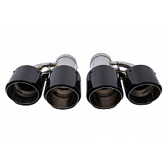 Endstück Schalldämpfer 101mmx2 Eingang 76mm Carbon Glanz Set