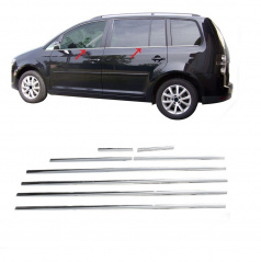 Untere Fensterleisten aus Edelstahl und Chrom Omtec VW Touran 2003-10 8-tlg