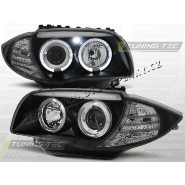 BMW E87/E81 2004–07 vorne klare Lichter Angel Eyes schwarz