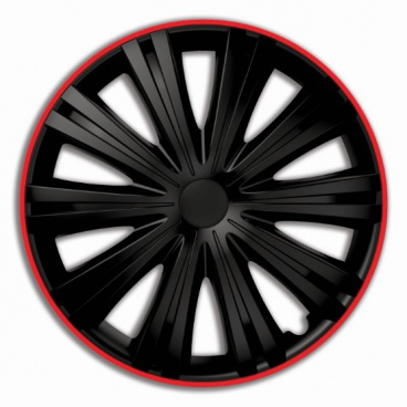 Radkappen GIGA R schwarz/rot 14-16" (4er-Set)