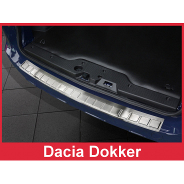 Edelstahlabdeckung - Schwellenschutz für die hintere Stoßstange Dacia Dokker 2012-16 Edelstahlabdeckung - Schwellenschutz für die hintere Stoßstange Dacia Dokker 2012-16