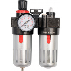 Luftdruckregler 1/4", max. 0,93 MPa, mit Filter (90 ccm) und Schmierung (60 ccm)