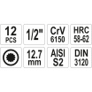 Bitsatz 12-tlg. HEX, SPLINE