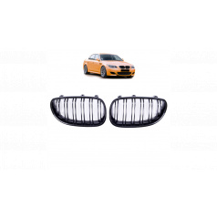 BMW 5 E60 E61 Doppelrippen-Kühlergrill Glänzend Schwarz