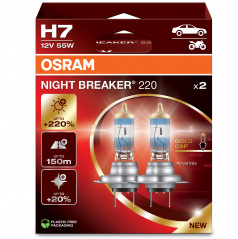 Halogenlampe H7 Osram NIGHT BREAKER LASER 12V 3900K +220% 2 Stk