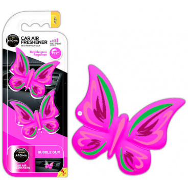 AROMA CAR FANCY SHAPES BUTTERFLY Lufterfrischer Bubble Gum