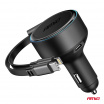 Autoladegerät mit aufrollbarem Kabel Typ C + Lightning iPhone + USB-C 12V 24V 60W AMIO-04370