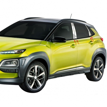 Edelstahl-Fenstersäulenabdeckungen Hyundai Kona 8-tlg Edelstahl-Fenstersäulenabdeckungen Hyundai Kona 8-tlg