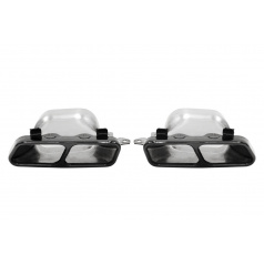 Endstück Schalldämpfer 210x80mm Eingang 140x85mm Mercedes A45 S600 Schwarz Set