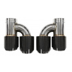 Endstück des Schalldämpfers 101mmx2 Eingang 70mm Carbon Gloss Set