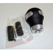 Schalthebelkopf kugelförmig aus Aluminium schwarz mit Perforation