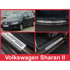 Edelstahl-Abdeckungsset-Heckstoßstangenschutz + Einstiegsleisten für VW Sharan II 2010-16