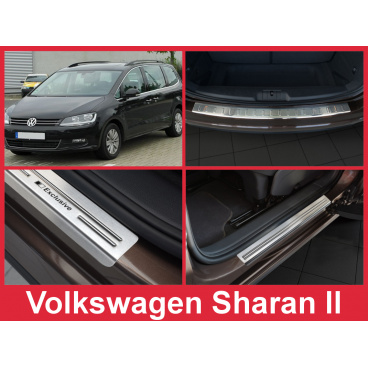 Edelstahl-Abdeckungsset-Heckstoßstangenschutz + Einstiegsleisten für VW Sharan II 2010-16