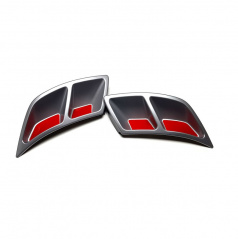 Spoiler des Heckdiffusors – Auspuffattrappen Turbo-Design Leuchtendes Rot – Škoda Kodiaq