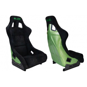 Sportstuhl SLIDE KS2 Premium Schwarz & Samt Grün Glitzer