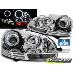 VW GOLF 5 10.2003–09 Angel Eyes CCFL Chrom-Frontscheinwerfer, klar
