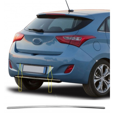 Edelstahlstreifen über dem hinteren Nummernschild Hyundai I30 2012-2017 Edelstahlstreifen über dem hinteren Nummernschild Hyundai I30 2012-2017