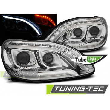 Mercedes W220 S-Klasse 09.1998-05.2005 LED TubeLight Chrom-Frontleuchten, klar