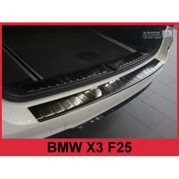 Edelstahlabdeckung - schwarzer Schwellenschutz für die hintere Stoßstange BMW X3 F25 2014+