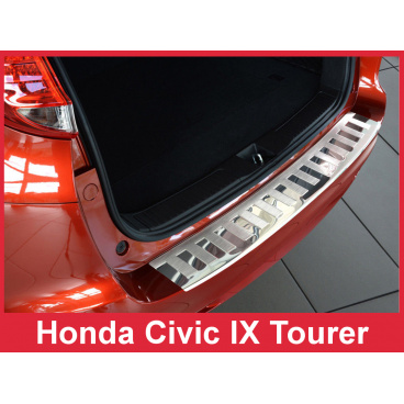 Edelstahlabdeckung - Schwellerschutz für die hintere Stoßstange Honda Civic 9 Tourer 2014-16