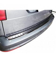 Edelstahl-Heckstoßstangenabdeckung chrom/schwarz Omtec VW Caddy 2015-20
