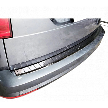 Edelstahl-Heckstoßstangenabdeckung chrom/schwarz Omtec VW Caddy 2015-20