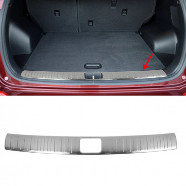 Edelstahlabdeckung der Ladekante im Kofferraum des Hyundai Tucson III 2015+, geschliffen Edelstahlabdeckung der Ladekante im Kofferraum des Hyundai Tucson III 2015+, geschliffen