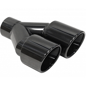 Edelstahl-Doppelende schwarz (Einlass 63 mm, Auslass 89 mm) rechts oder links Edelstahl-Doppelende schwarz (Einlass 63 mm, Auslass 89 mm) rechts oder links