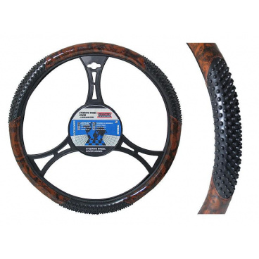Lenkradbezug mit Massagepunkten Holz 37-39 cm